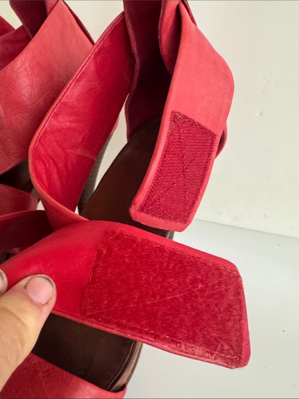 Theory Red Strappy High Heel Sandals - Picture 11 of 12